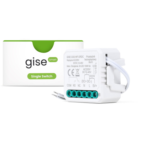 GISE Smart Pojedynczy moduł przekaźnikowy bezpotencjałowy niskonapięciowy WiFi | Tuya | GSS-WF-DRDC