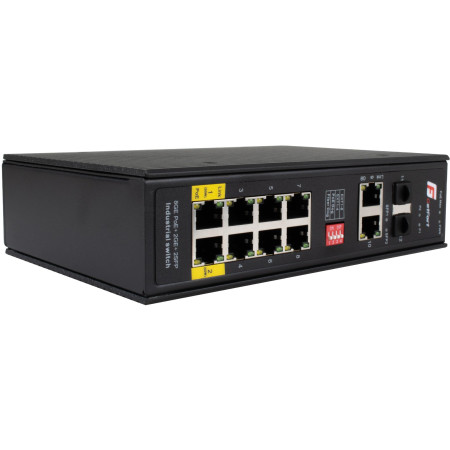 SWITCH POE GETFORT PRZEMYSŁOWY POE 8GE+2GE+2SFP (-40/80)