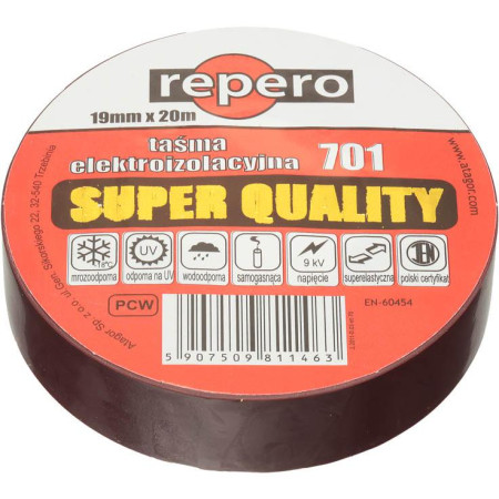 TAŚMA IZOLACYJNA REPERO 701 BRĄZOWA 19MMX20M