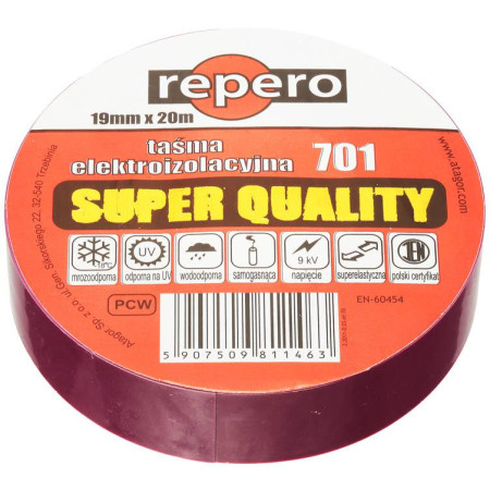 TAŚMA IZOLACYJNA REPERO 701 FIOLETOWA 19MMX20M