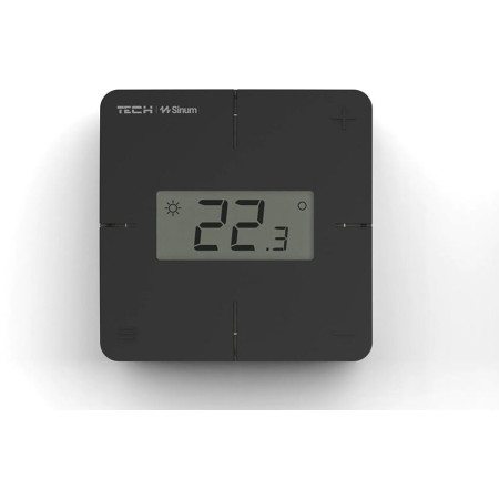 Przewodowy regulator pokojowy sinum czarny R-S1 Tech Sterowniki