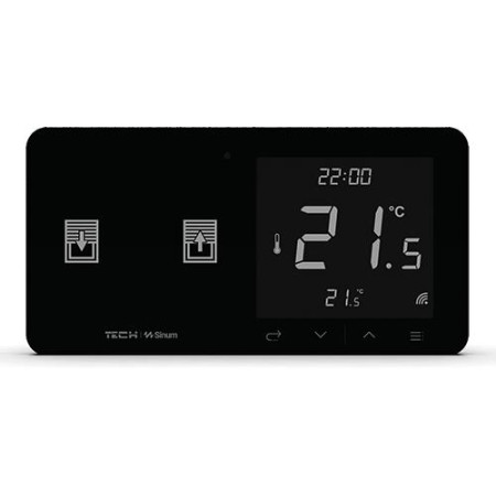 Przewodowy regulator pokojowy z włącznikiem rolet czarny WZR-02ML Tech Sterowniki