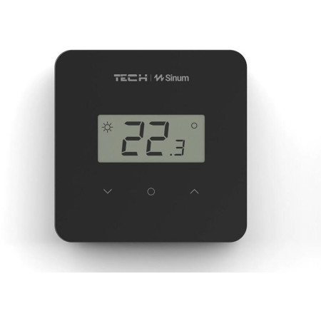 Przewodowy regulator pokojowy sinum czarny R-S2 Tech Sterowniki