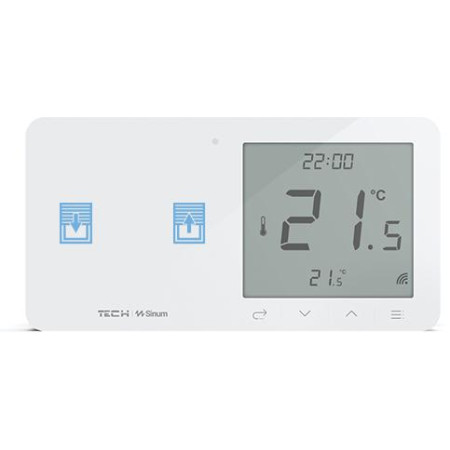 Przewodowy regulator pokojowy z włącznikiem rolet biały WZR-02ML Tech Sterowniki