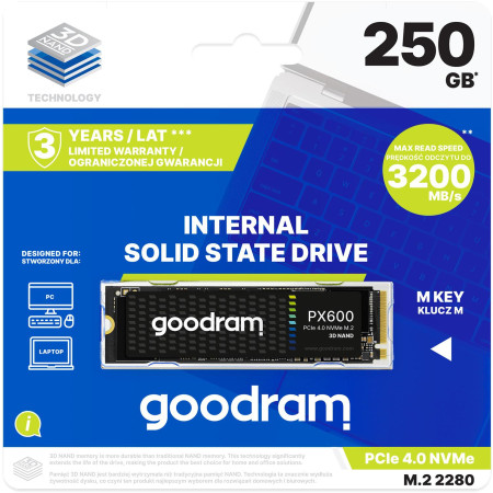GOODRAM Dysk SSD PX600 250GB M.2 PCIe 4x4 NVMe 2280