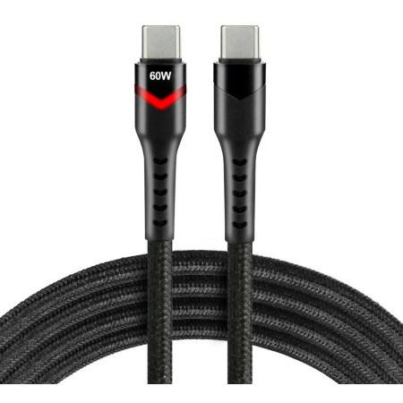 KABEL USB-C / USB-C RGB LED everActive CBB-1PDR 100cm 3A