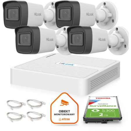Zestaw do monitoringu Hilook 4 kamery IP IPCAM-B4-P 4MP 2.8mm