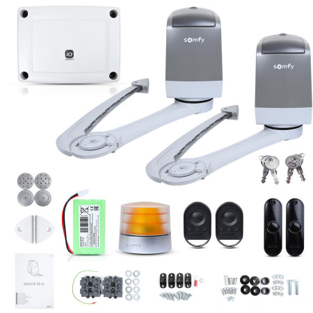 Zestaw Somfy Axovia 3S IO Comfort pack do 4m bram dwuskrzydłowych