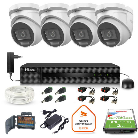 Zestaw monitoringu Hilook 4 kamer 5MPx TVICAM-T5M-20DL z dyskiem 2TB