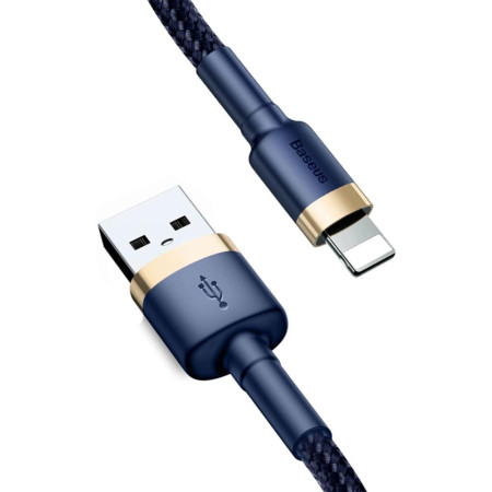 Kabel Baseus Cafule USB-A / Lightning 2.4A QC 3.0 1 m - niebiesko-złoty