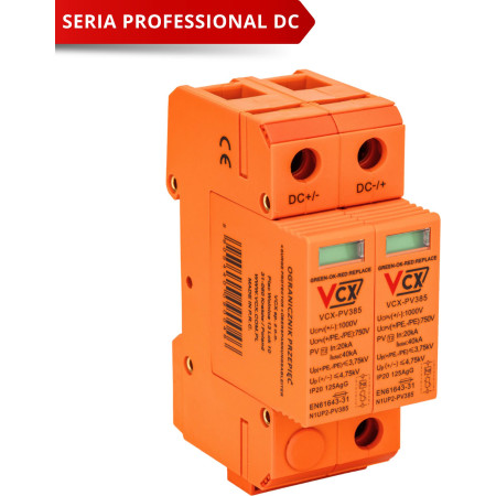Ogranicznik przepięć fotowoltaiczny DC klasy C 2P (T2) 1000V PV 385 VCX