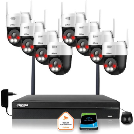 Zestaw monitoringu IP Dahua Bezprzewodowa 6 kamer 5MPx P5AE-PV i rejestrator z 1TB