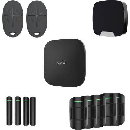AJAX Zestaw: Hub + 5x MotionProtect + 3x DoorProtect + Home Siren + 2x SpaceControl - black