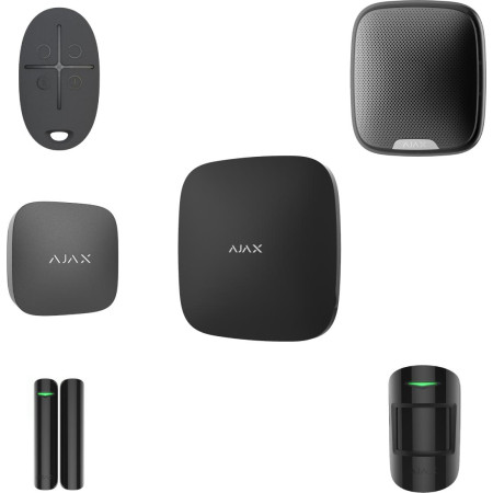 AJAX Zestaw: Hub 2 (2G) + MotionProtect + DoorProtect + StreetSiren + SpaceControl + LifeQuality - black
