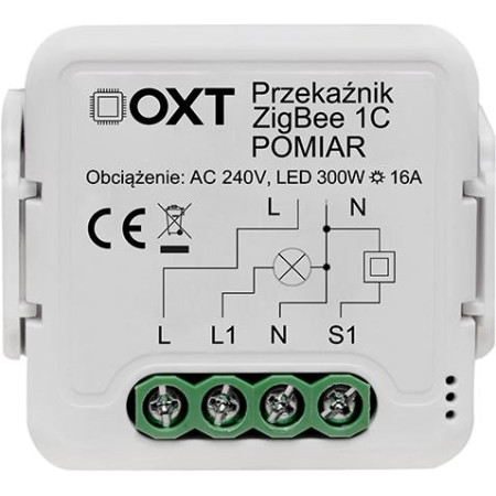 Moduł OXT przekaźnik 1 obw. pomiar 16A ZigBee TUYA