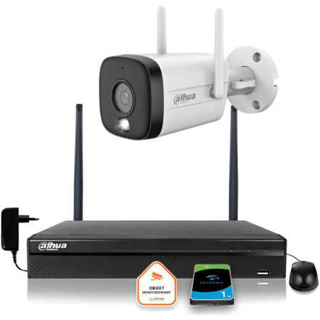 Zestaw monitoringu IP Dahua Kamera WI-FI 3MPx aktywne odtraszanie LED IR do 30m