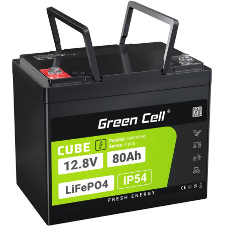 AKUMULATOR LITOWO-ŻELAZOWO-FOSFORANOWY LiFePO4 Green Cell Cube 12.8V 80Ah LFPGC12V80AH