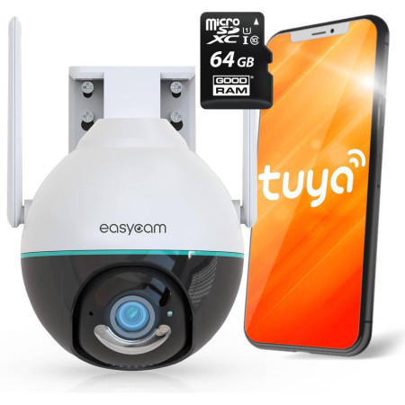 Kamera IP EasyCam obrotowa zewnętrzna WiFi Tuya 3MP EC-3PT8L + karta pamięci 64GB Goodram