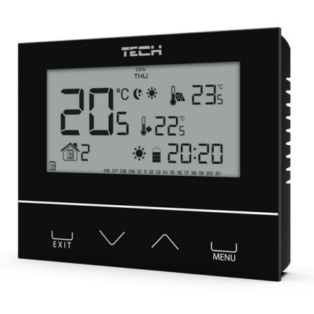 Przewodowy  dwustanowy regulator pokojowy czarny ST-292v3 Tech sterowniki