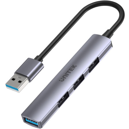 OUTLET_1: Unitek Hub USB-A 1*USB-A 5 Gbps, 3*USB-A 2.0 alu (OUTLET)