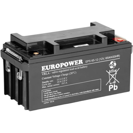 Akumulator AGM EUROPOWER serii EPS 12V 65Ah (Żywotność 8-12 lat)