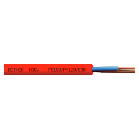 KABEL PPOŻ OGNIOODPORNY BITNER HDGs PH120 300/500V 2x1,5 - 100m