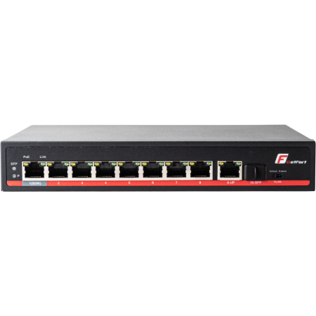 SWITCH POE GETFORT 8+1+SFP Gigabit Ethernet 120W