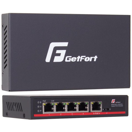 SWITCH POE GETFORT 4GE+1GE 90W (POE-IN)