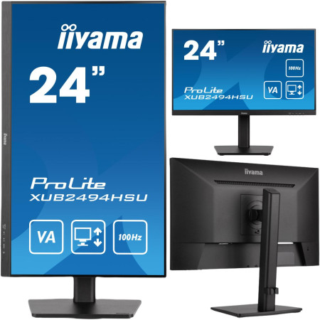 Monitor LED IIYAMA XUB2494HSU-B6 24 cale VA HDMI DP USB 1ms 100Hz