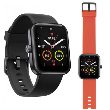 Smartwatch 70mai Maimo Watch czarny + wymienna opaska w kolorze pomarańczowym