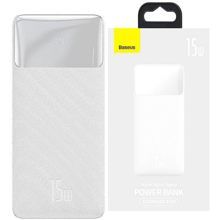 Baseus Bipow Digital Display | Power Bank 10000mAh Biały