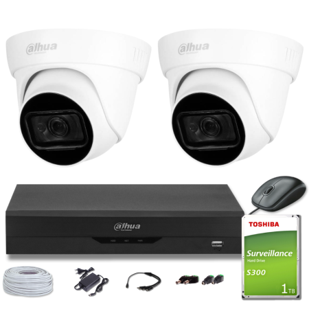 Zestaw 2x kamera Dahua HAC-HDW1800TL-A-0280B 8MPx Mikrofon 30m
