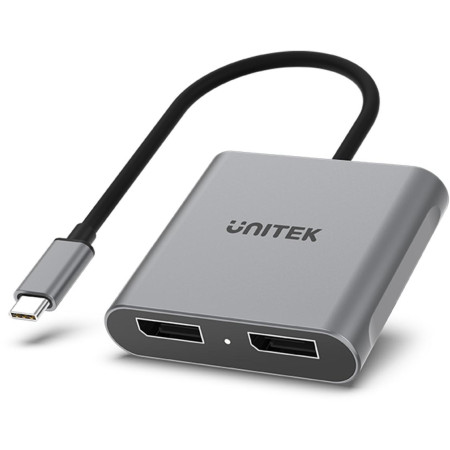 OUTLET_1: Unitek V1404A Adapter USB-C na 2x port DP 1.4 8K 60Hz (OUTLET)