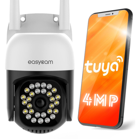 Kamera IP EasyCam obrotowa zewnętrzna WiFi LED 25m Tuya 4MP 4 x zoom EC-4PT12L16IR