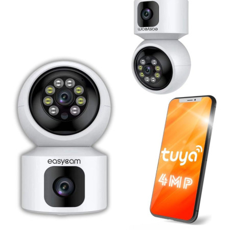 Kamera IP EasyCam obrotowa wewnętrzna dual WiFi Tuya 4MP (2MP + 2MP) EC-4PT2DL-FL