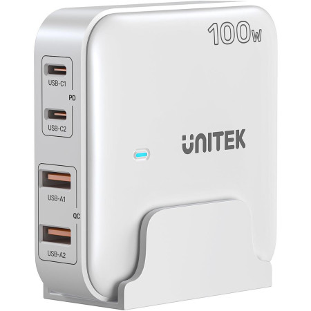 Unitek P1229AWH01-EU Ładowarka biurkowa GaN 100W 2xUSB-A 2xUSB-C