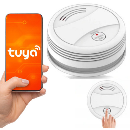 OUTLET_1: Bezprzewodowy Czujnik detektor DYMU TUYA WIFI (OUTLET)