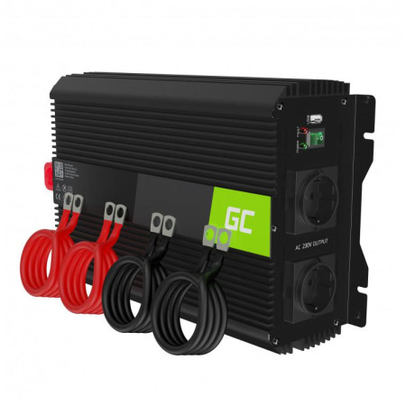 PRZETWORNICA NAPIĘCIA INWERTER Green Cell PRO 12V / 230V 2000W/4000W MODYFIKOWANA SINUSOIDA INVGC10