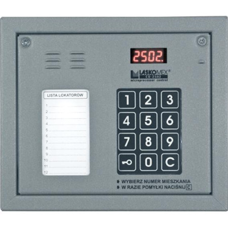 Laskomex CP-2502NR srebrny Panel audio z mini listą lokatorów i z czytnikiem kluczy RFID