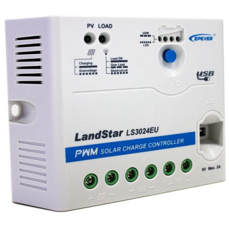 Regulator ładowania PWM, EPEVER LS3024EU 30A 12/24V + gniazdo USB