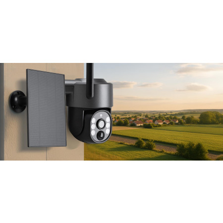OUTLET_1: Kamera IP EasyCam obrotowa solarna bezprzewodowa PTZ Tuya 3MP 4x zoom EC-4PTZ4DL-S-4G (OUTLET)