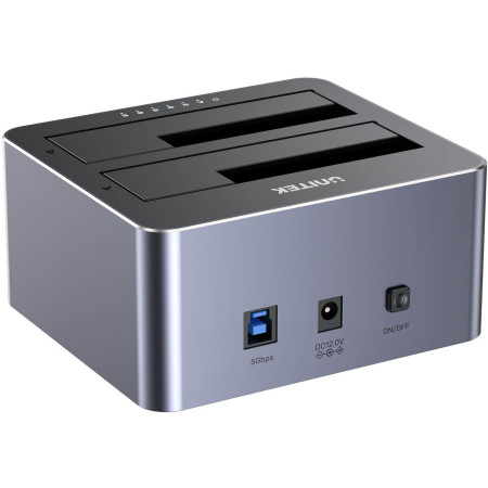 OUTLET_1: Y-3026GY01-EU Unitek Stacja klonująca dyski 2 x SATA 2,5"/3,5" USB 5Gbps (OUTLET)