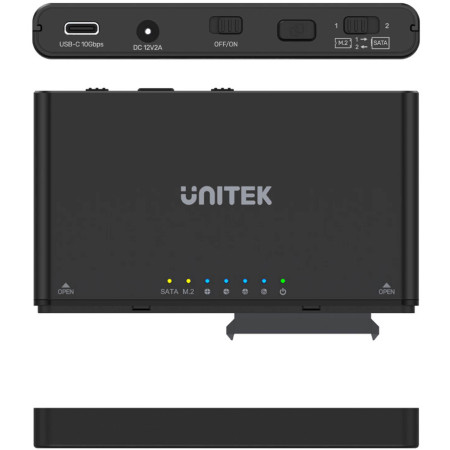 OUTLET_1: Unitek S1222A Mostek / stacja klonująca dyski SATA i M.2 (OUTLET)