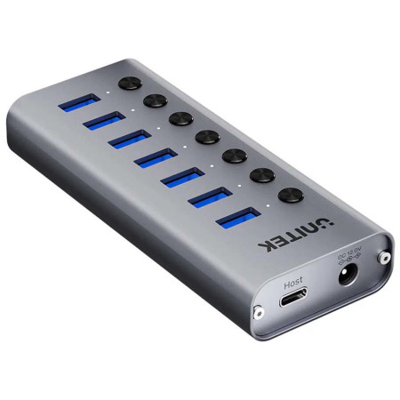OUTLET_1: Unitek Hub USB A 3.0 7w1, 5Gbps z przełącznikami portów (OUTLET)