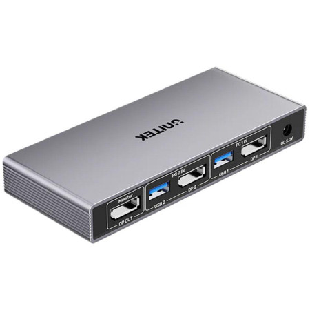 OUTLET_1: Unitek Przełącznik KVM 8K@60Hz USB 3.0 5Gbps DP (OUTLET)