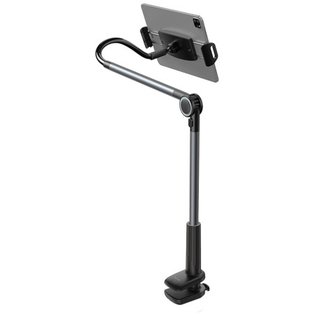 OUTLET_1: Uchwyt Baseus Otaku na telefon, tablet, obrotowy, regulowany, mocowany do blatu - szary (OUTLET)