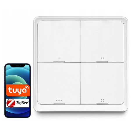 OUTLET_1: Pilot przycisk ZigBee TUYA SC04 Smart 4 kanały 12 scen (OUTLET)