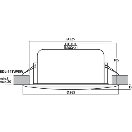 OUTLET_1: GŁOŚNIK PA MONACOR EDL-11TW/SW CZARNY 10W 100V (OUTLET)