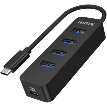 OUTLET_1: Unitek H1117B Hub USB-C, 4 porty USB 3.1, aktywny, 10 W (OUTLET)