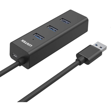 OUTLET_1: Aktywny hub USB Unitek 4w1 5Gbps z zasilaniem przez USB-C (OUTLET)